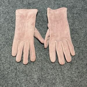 Women’s Vintage Pink Genuine Leather Insulated Warm Gloves Ladies Fleece Lined